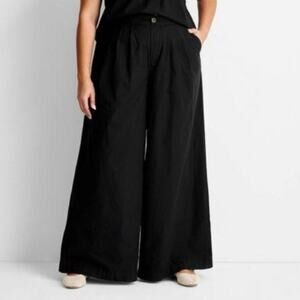 Future Collective Black high-waisted wide-leg trousers Size M